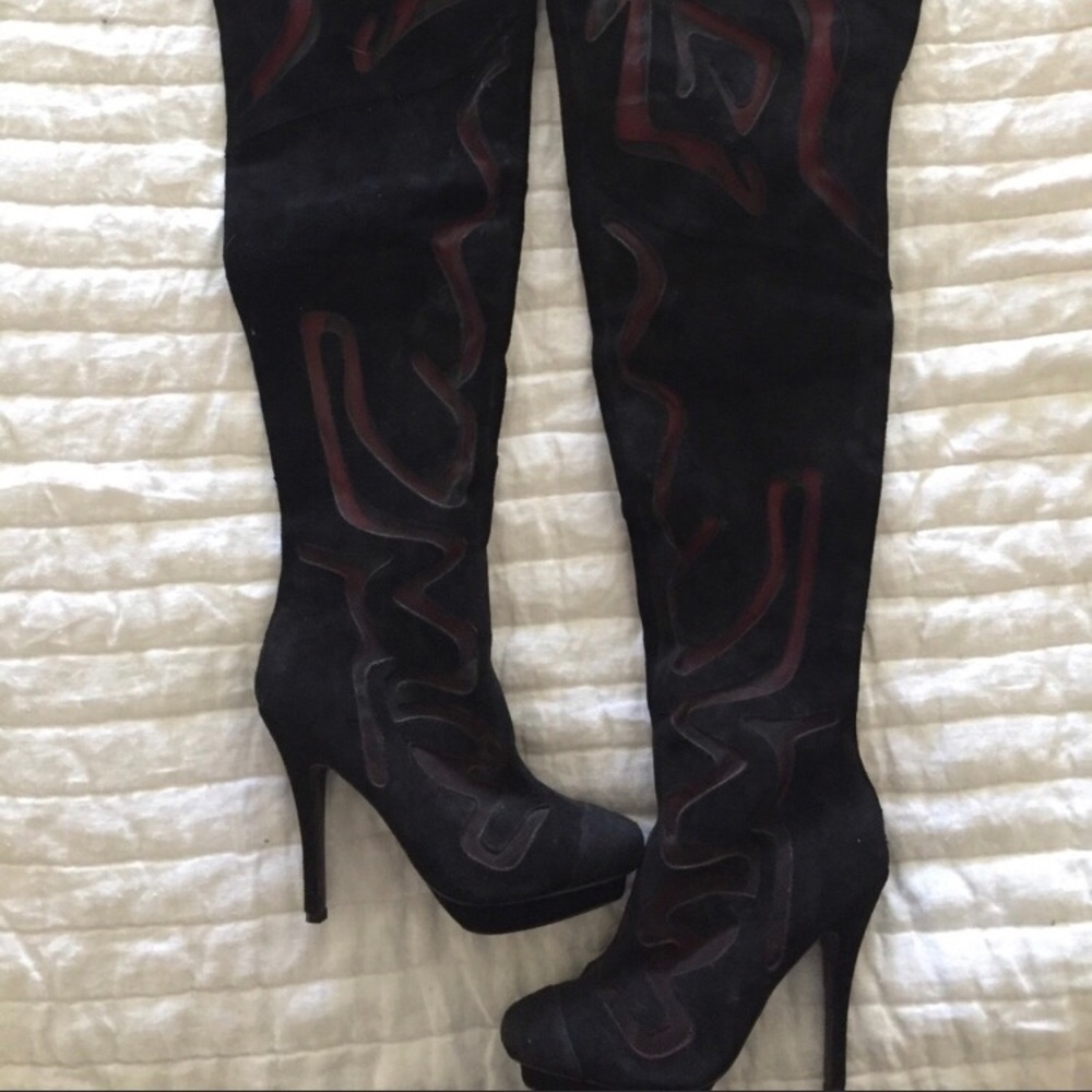 Charles Jourdan Thigh High Suede Boots 6.5